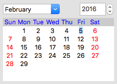 Calendar on macOS